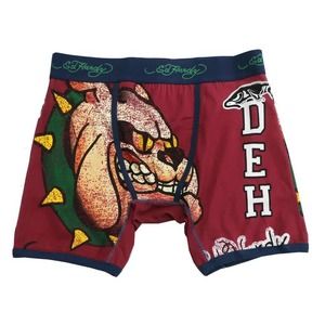 Ed Hardy Men's Bulldog Boxer Brief Underwear in Red